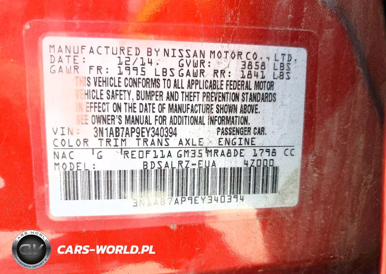 2014 Nissan Sentra Sr VIN:3N1AB7AP9EY340394 - 12