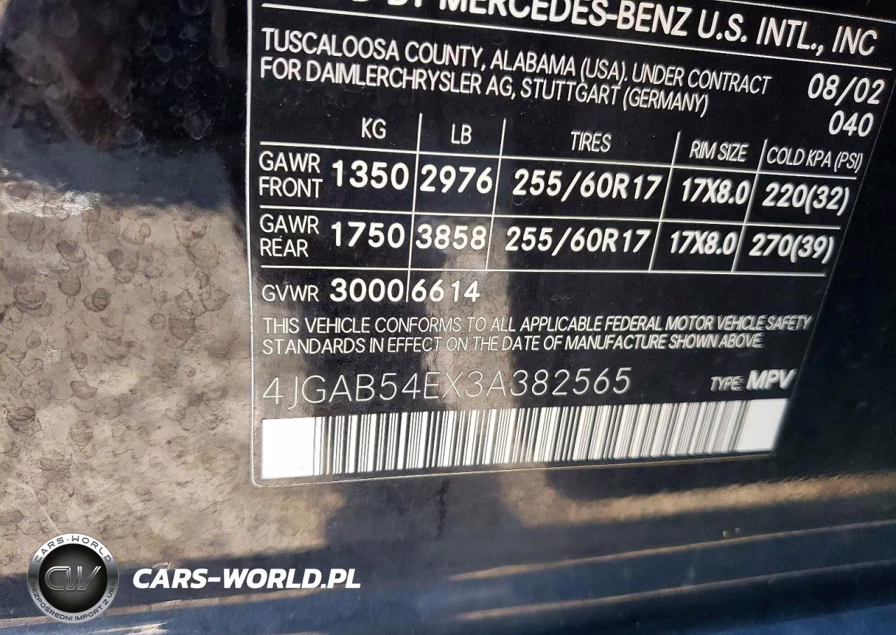 2003 Mercedes-Benz Ml 320 VIN:4JGAB54EX3A382565 - 13