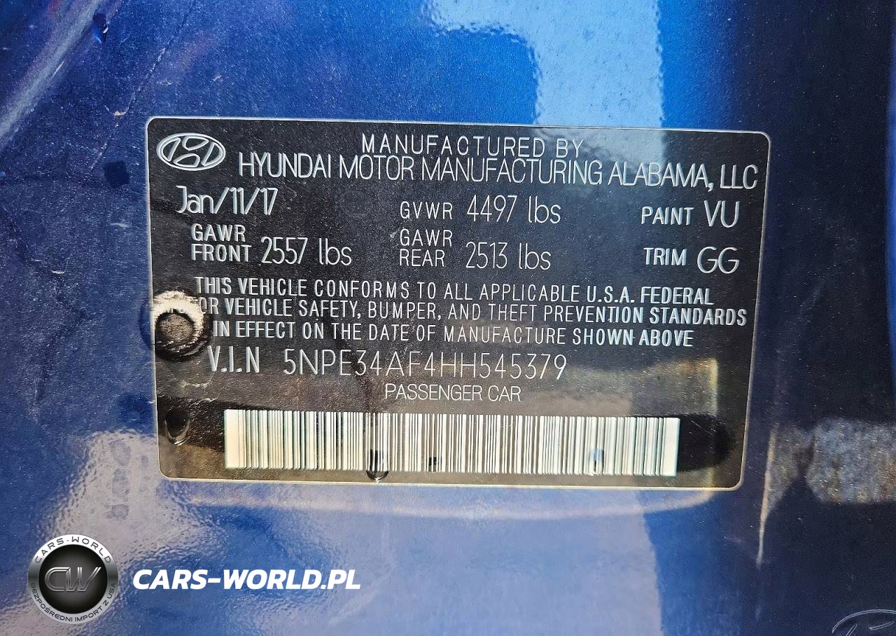 2017 Hyundai Sonata Sport VIN:5NPE34AF4HH545379 - 12