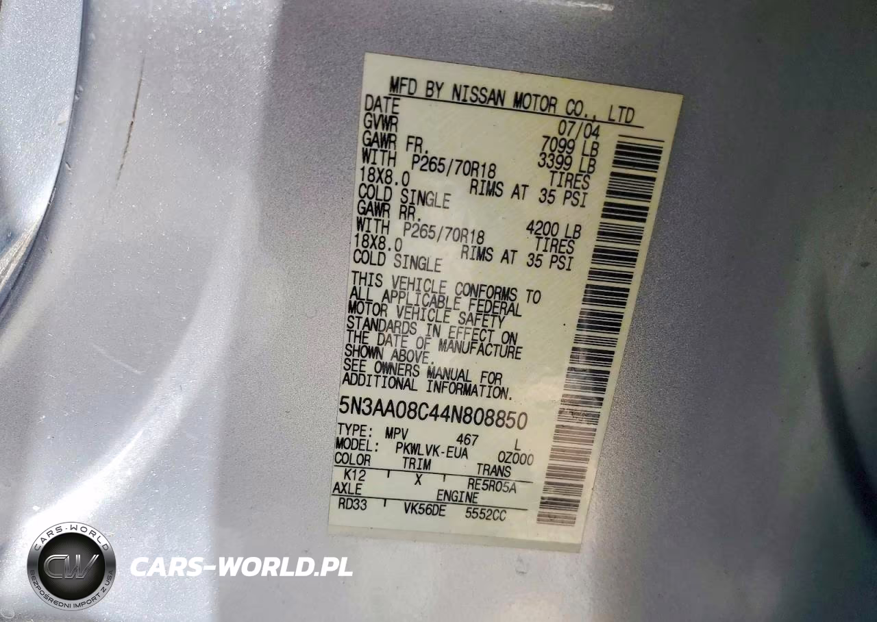 2004 Infiniti Qx56 Base VIN:5N3AA08C44N808850 - 13
