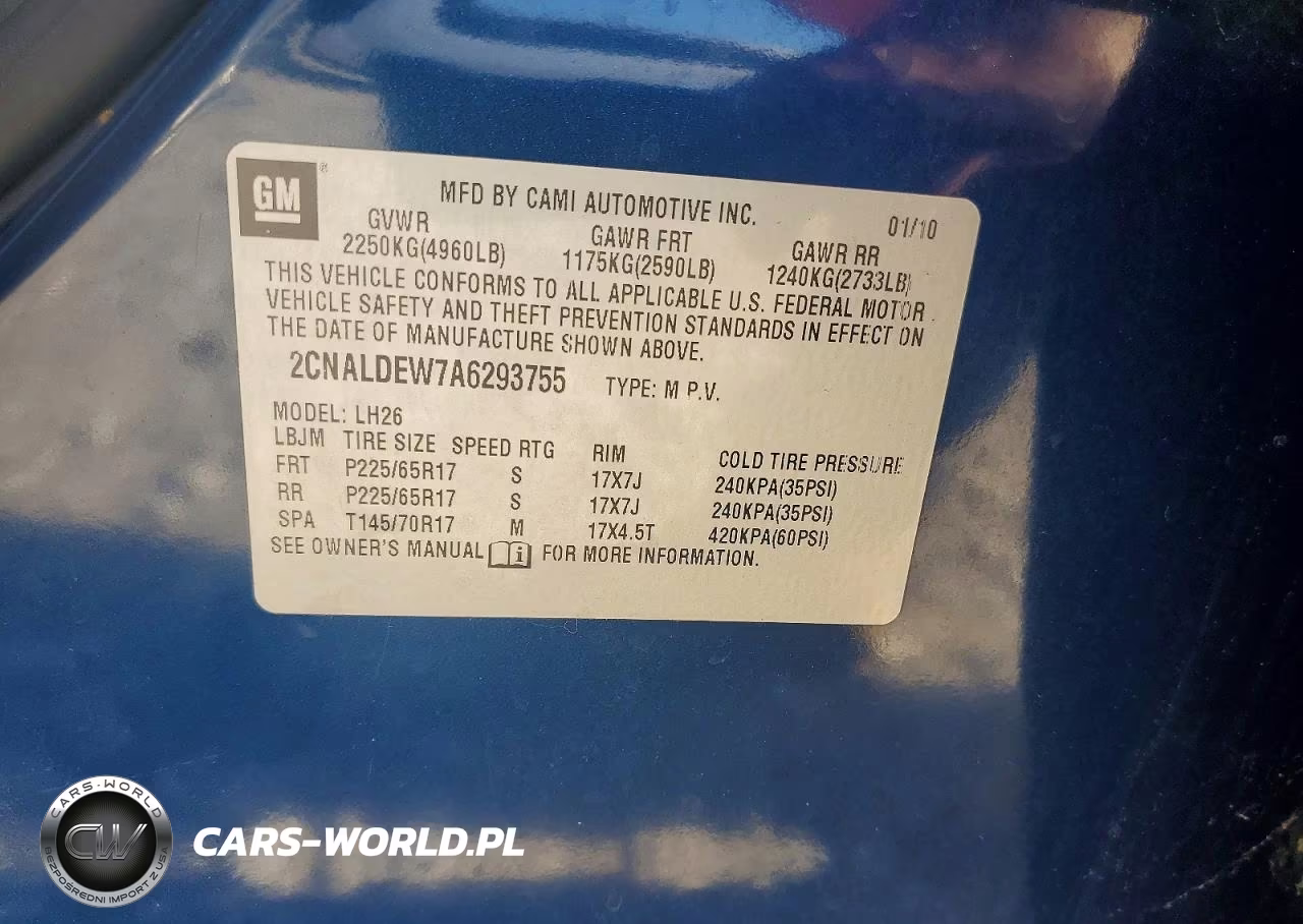 2010 Chevrolet Equinox Lt VIN:2CNALDEW7A6293755 - 12