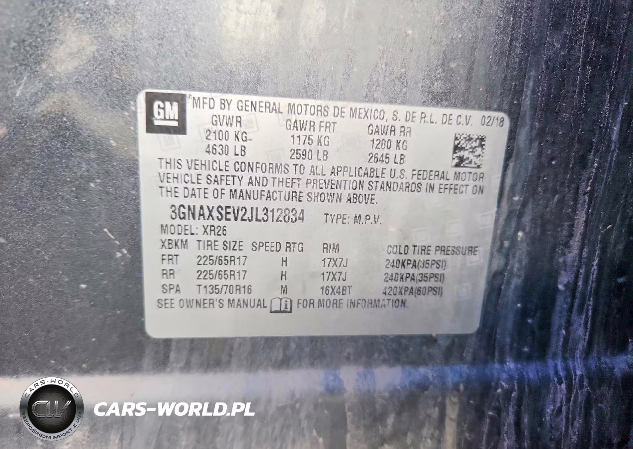 2018 Chevrolet Equinox Lt VIN:3GNAXSEV2JL312834 - 13