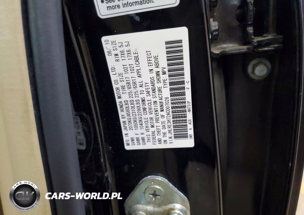 2010 Honda Cr-V Exl VIN:JHLRE3H72AC007028 - 13