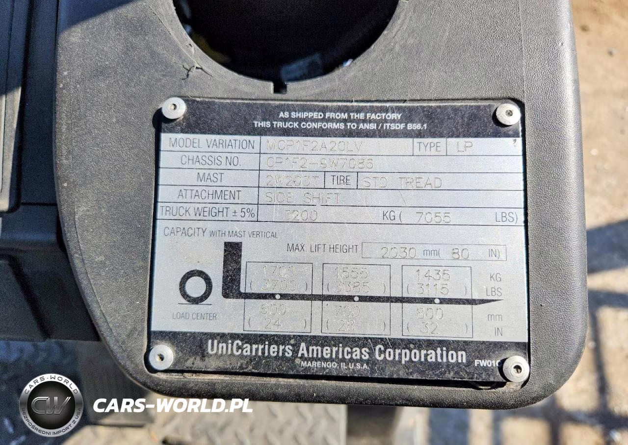 2005 Unicarriers Mcp1F2A20Lv Forklift VIN:CP1F29W7086 - 10