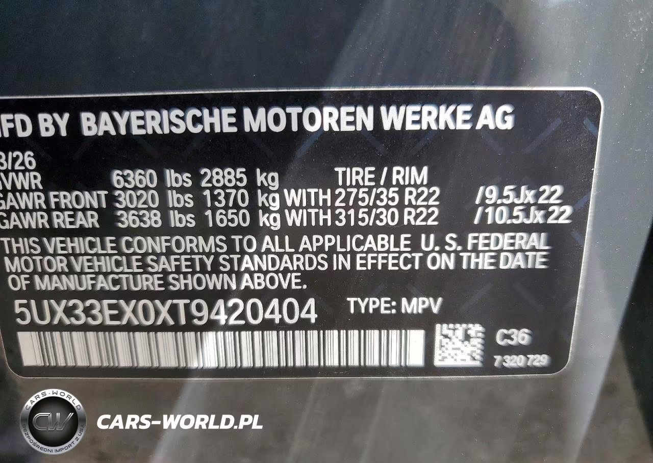 2026 BMW X6 xDrive40I VIN:5UX33EX0XT9420404 - 12