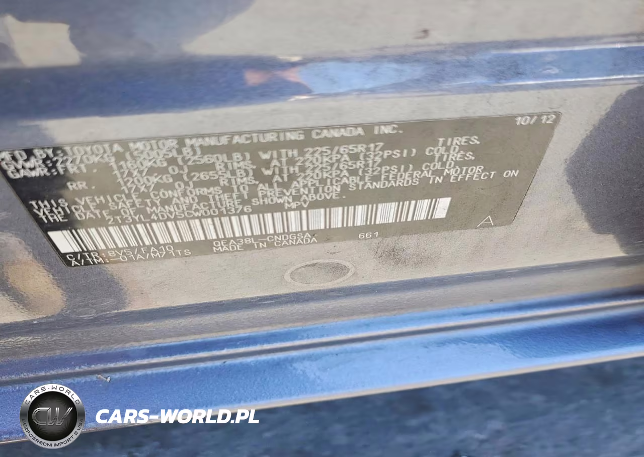 2012 Toyota Rav4 Ev Base VIN:2T3YL4DV5CW001376 - 13