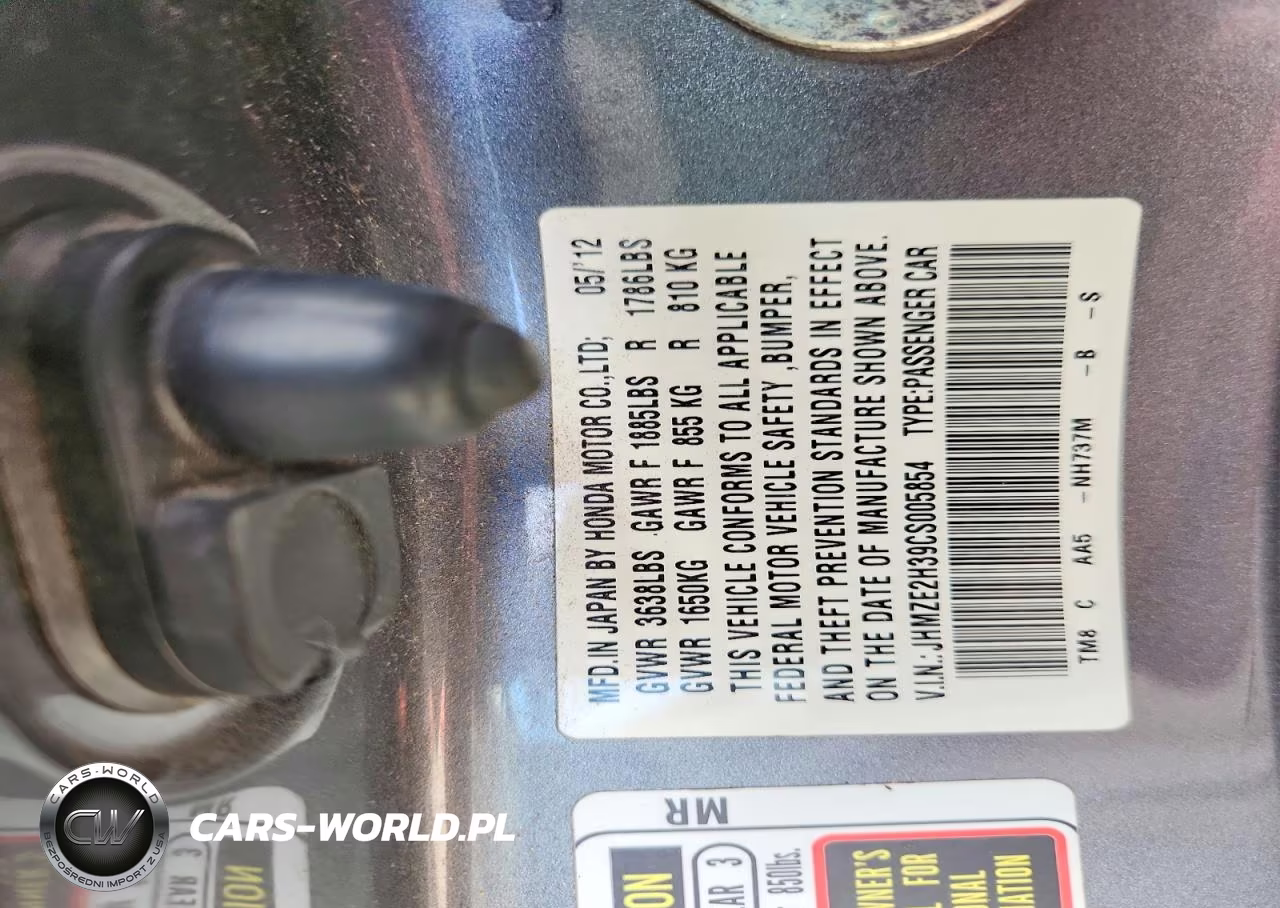 2012 Honda Insight VIN:JHMZE2H39CS005854 - 13