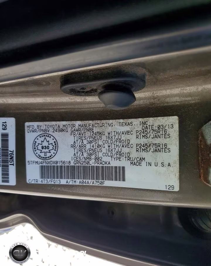 2013 Toyota Tacoma Double Cab Long Bed VIN:5TFMU4FNXDX015618 - 12