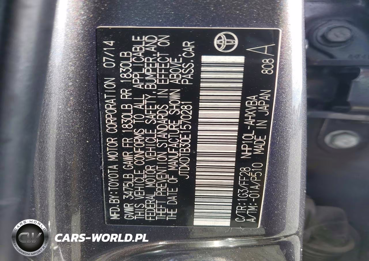 2014 Toyota Prius C Two VIN:JTDKDTB30E1570281 - 12