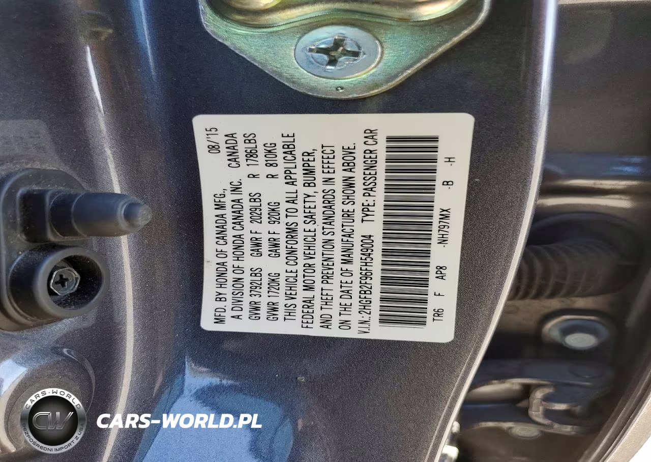 2015 Honda Civic Exl VIN:2HGFB2F96FH549004 - 12
