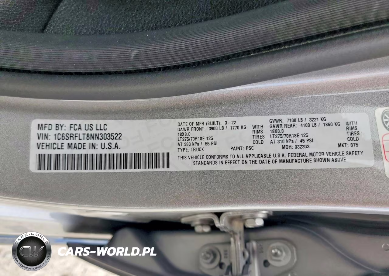 2022 Ram 1500 Rebel VIN:1C6SRFLT8NN303522 - 13
