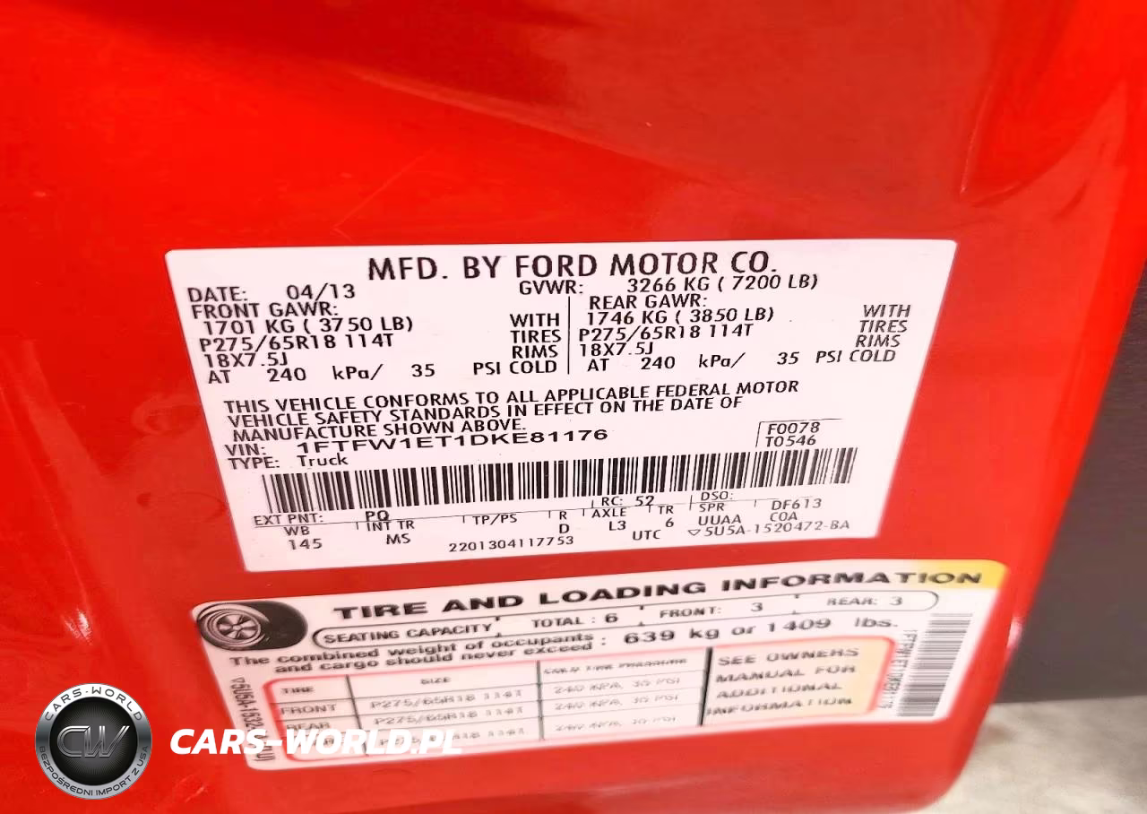 2013 Ford F150 Supercrew VIN:1FTFW1ET1DKE81176 - 12