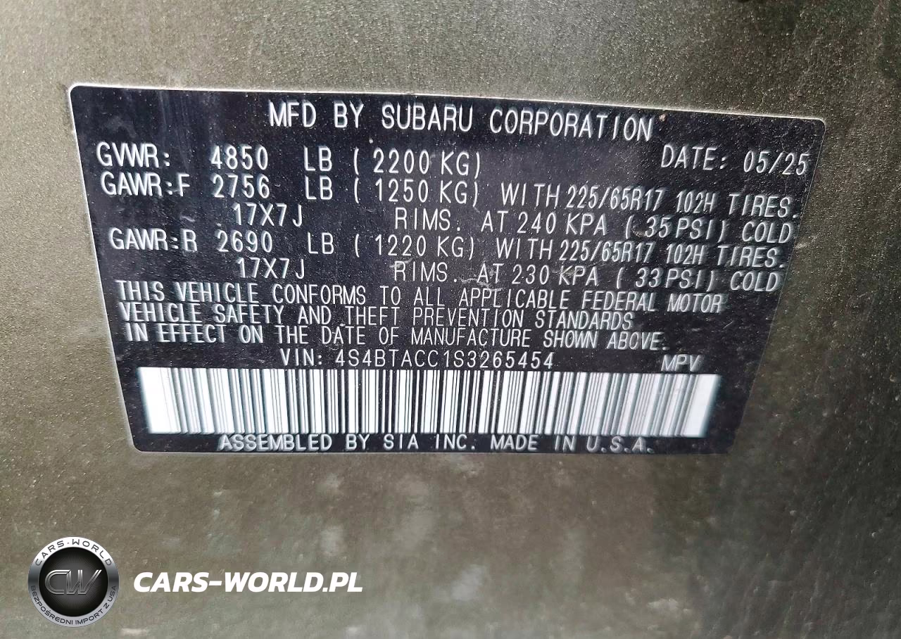 2025 Subaru Outback Premium VIN:4S4BTACC1S3265454 - 13