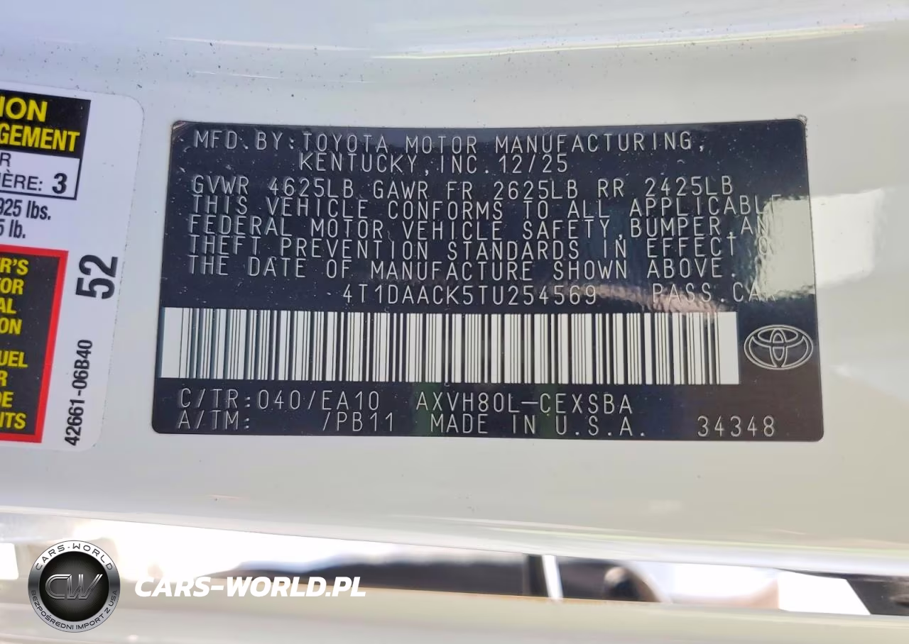 2026 Toyota Camry Se VIN:4T1DAACK5TU254569 - 12