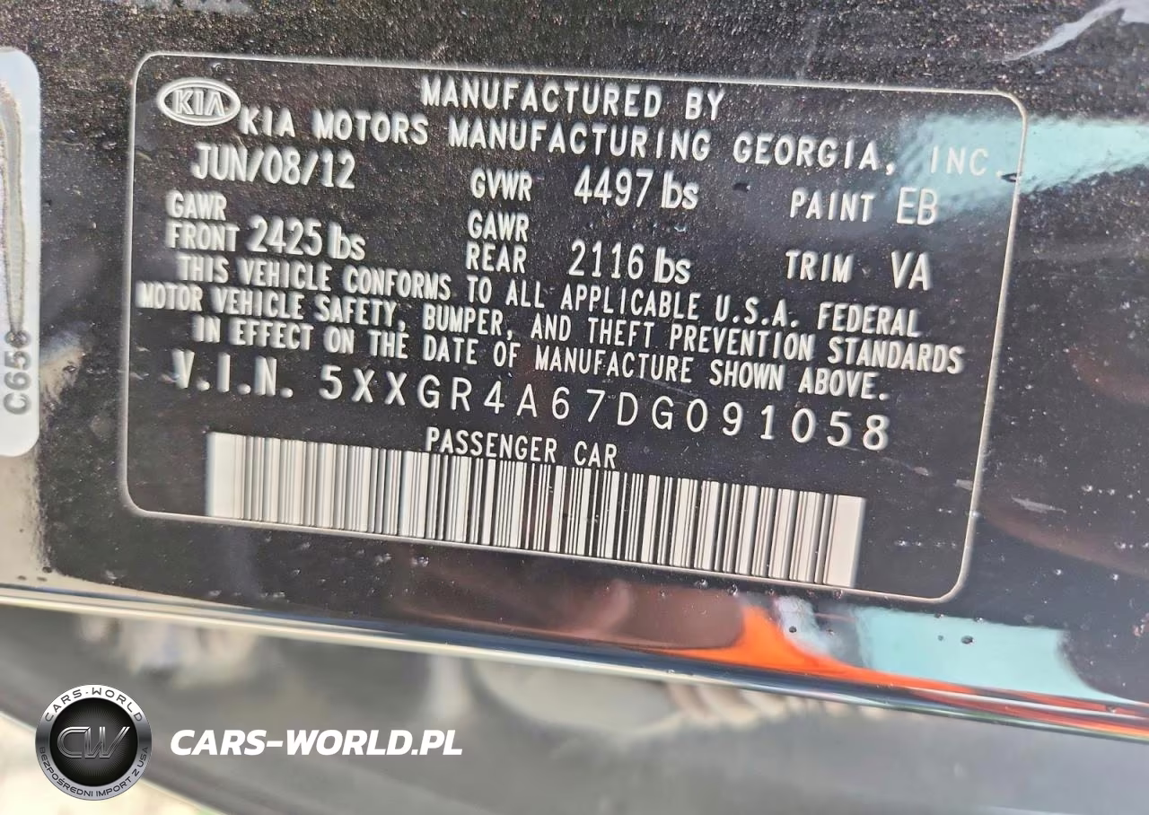 2013 Kia Optima Sx VIN:5XXGR4A67DG091058 - 12