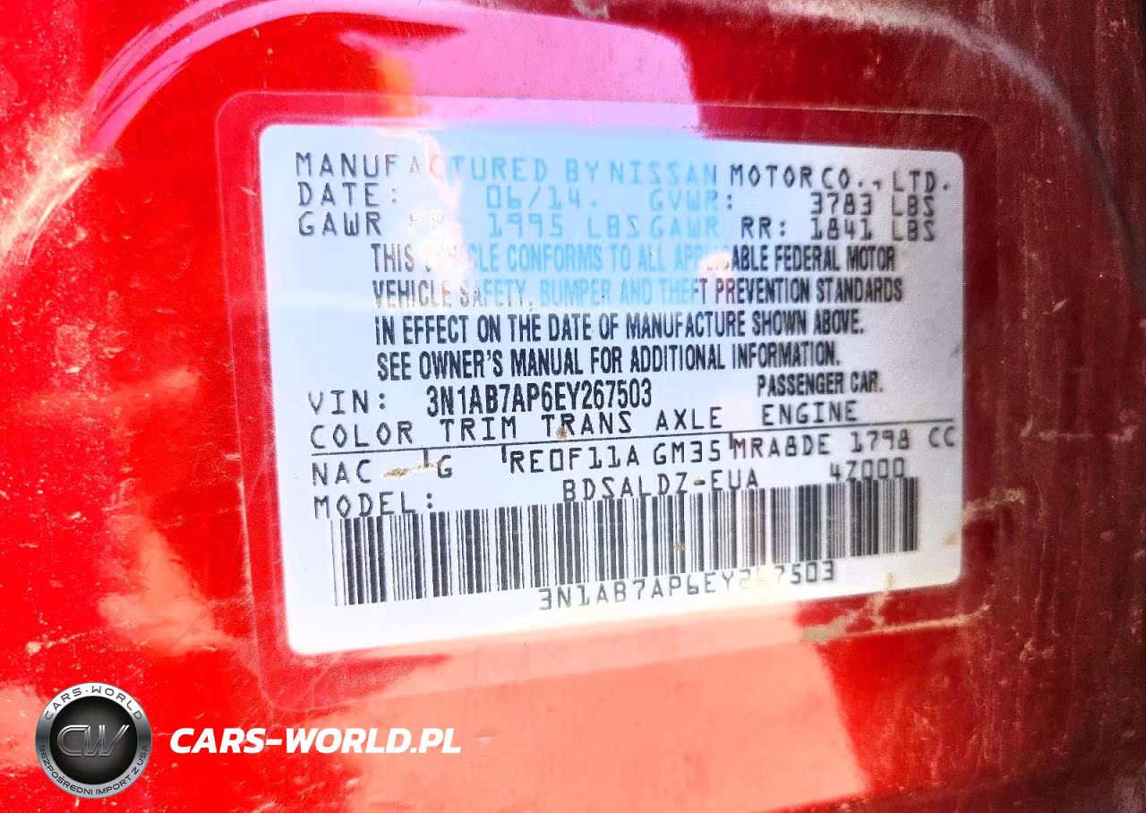 2014 Nissan Sentra Sv VIN:3N1AB7AP6EY267503 - 12
