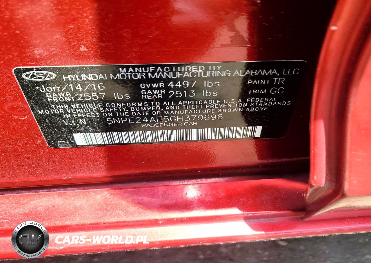 HYUNDAI SONATA SE VIN:5NPE24AF5GH379696 - 12