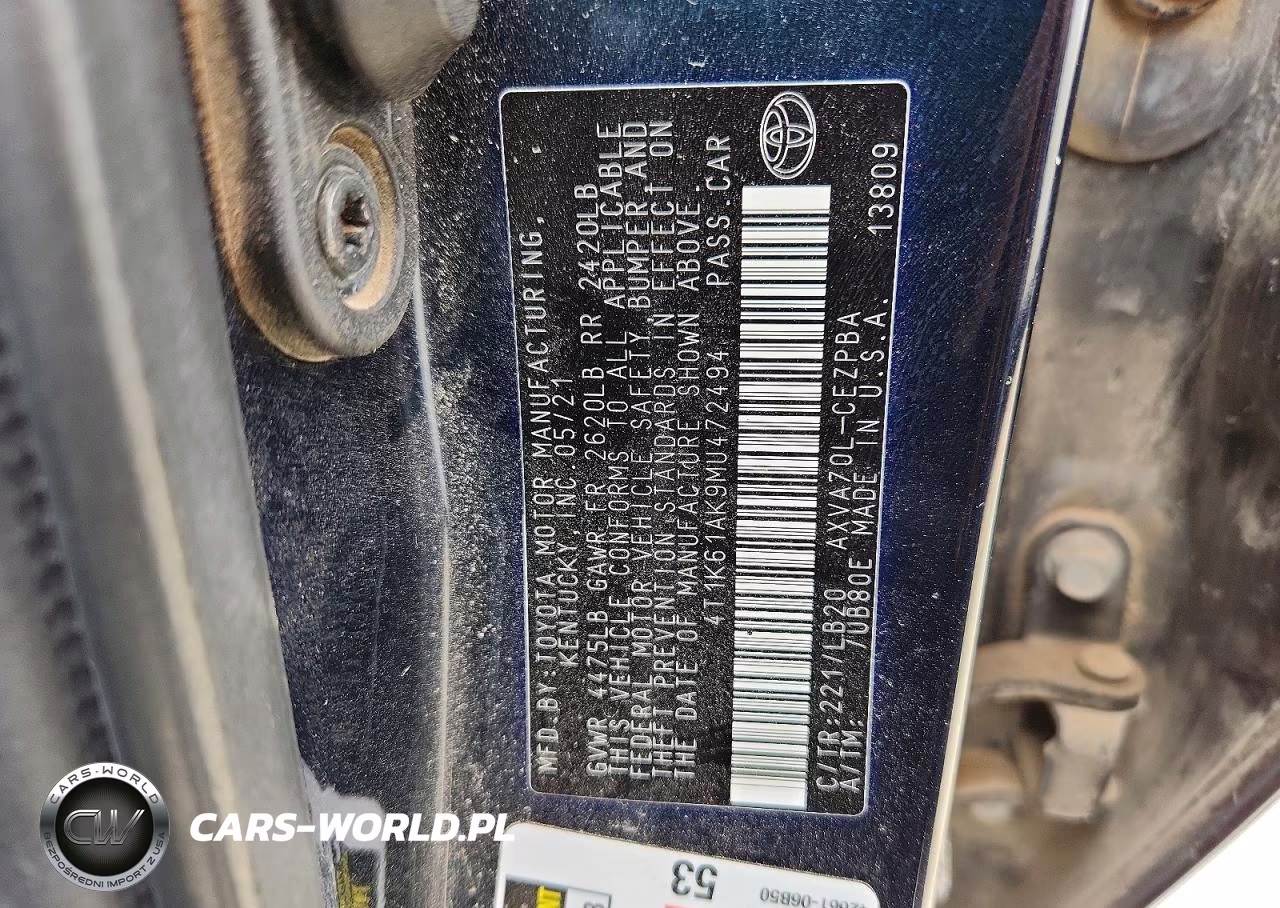 2021 Toyota Camry Xse VIN:4T1K61AK9MU472494 - 13