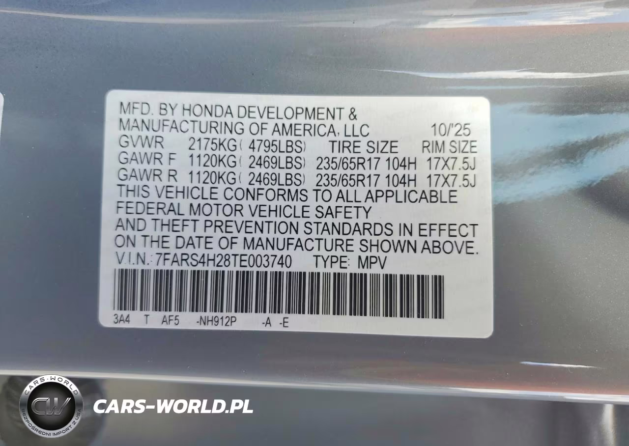 2026 Honda Cr-V Lx VIN:7FARS4H28TE003740 - 13