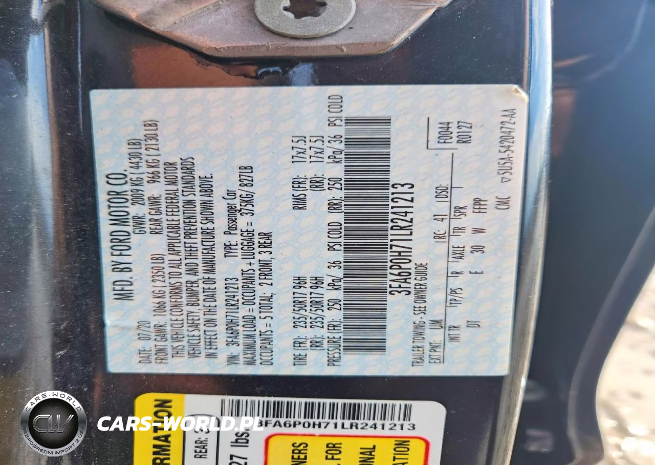 2020 Ford Fusion Se VIN:3FA6P0H71LR241213 - 12
