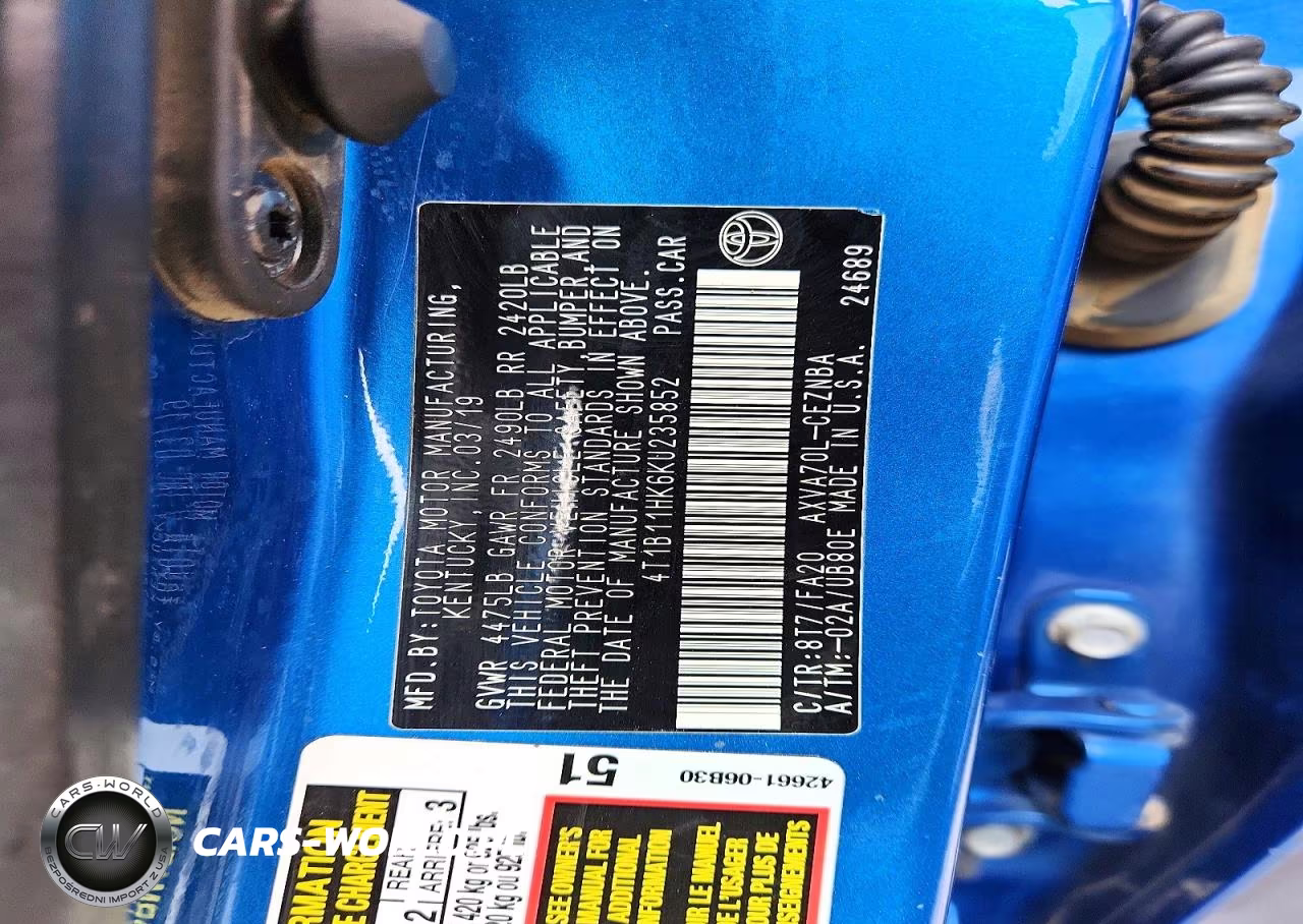 2019 Toyota Camry Le VIN:4T1B11HK6KU235852 - 12