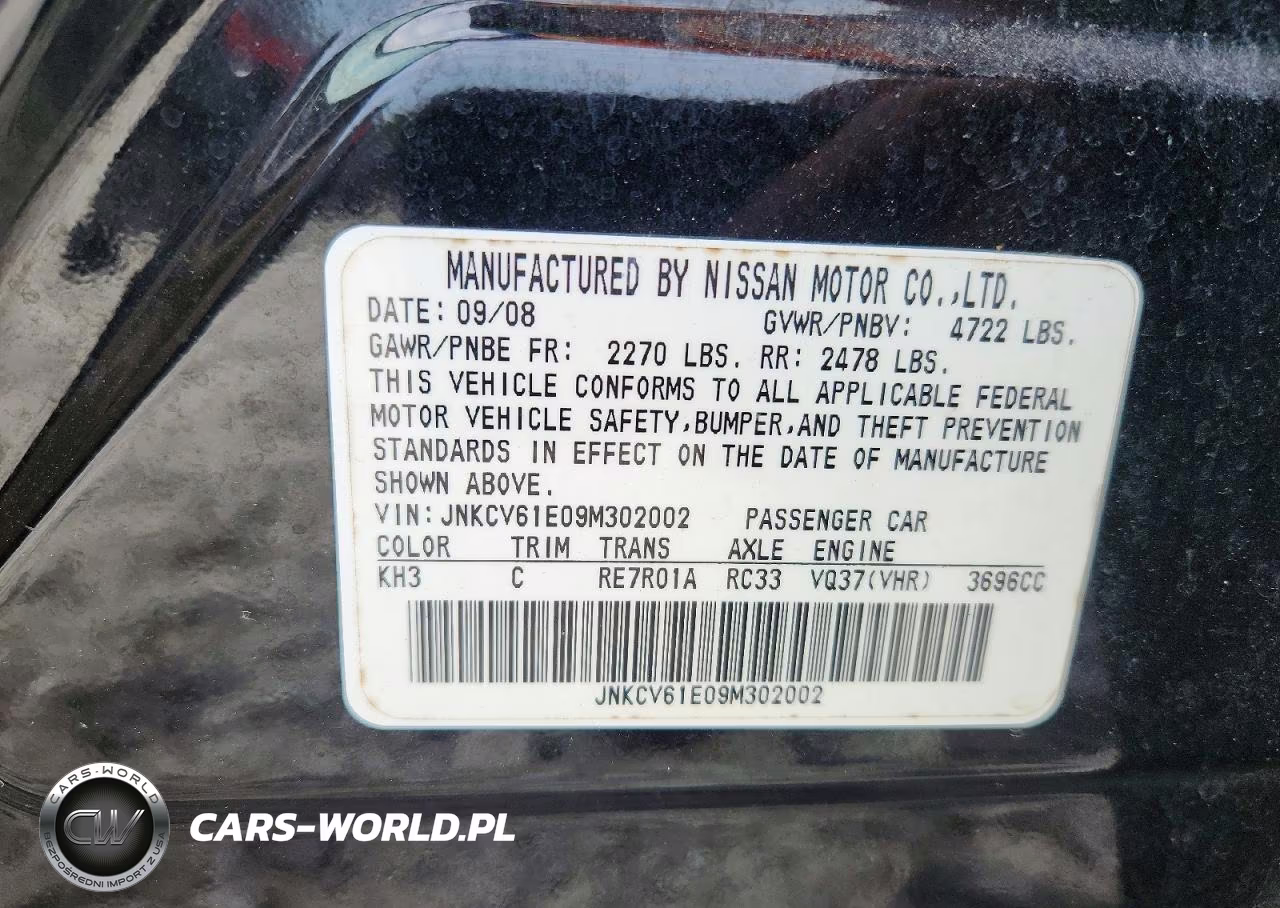 2009 Infiniti G37 Sedan Base VIN:JNKCV61E09M302002 - 12