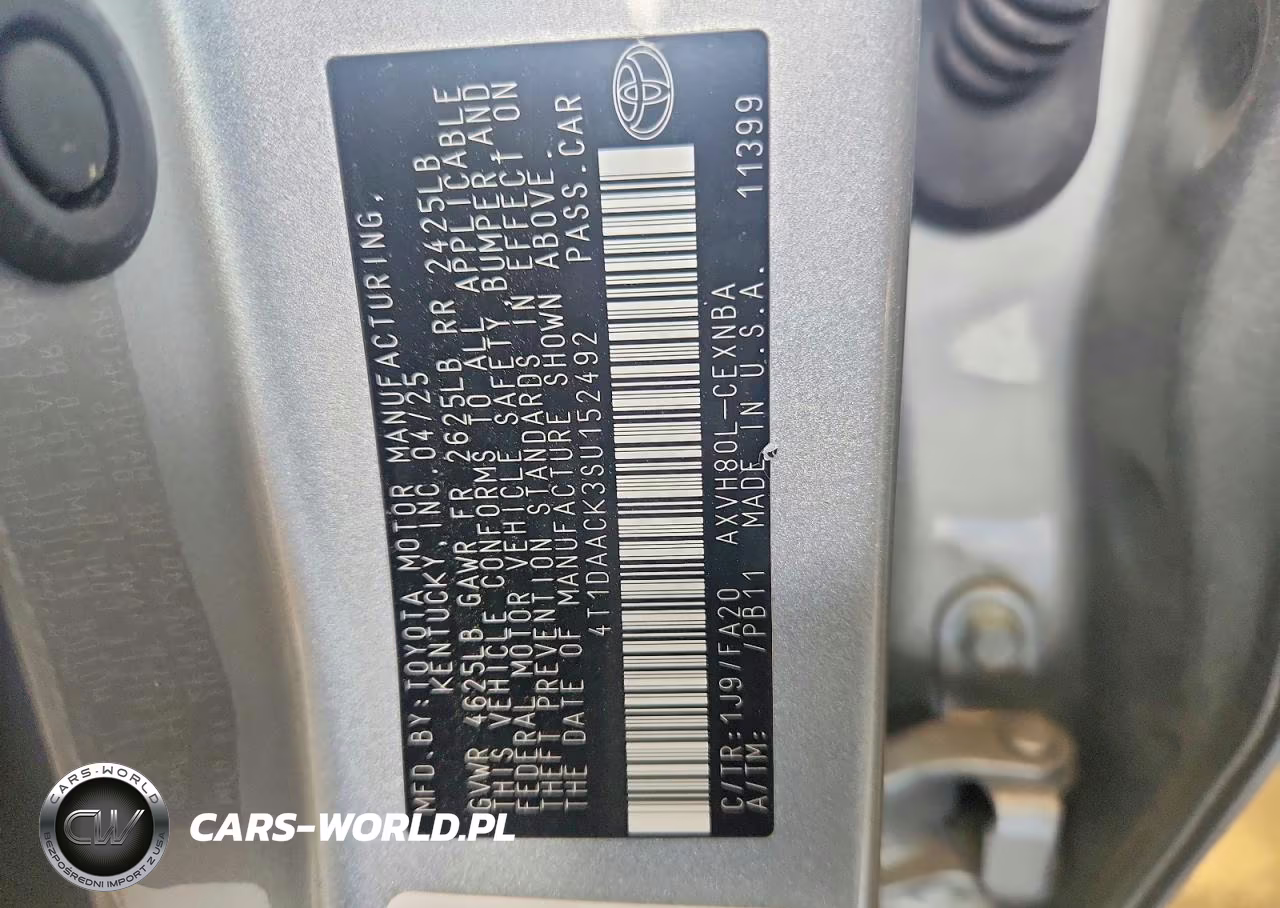 2025 Toyota Camry Le VIN:4T1DAACK3SU152492 - 12