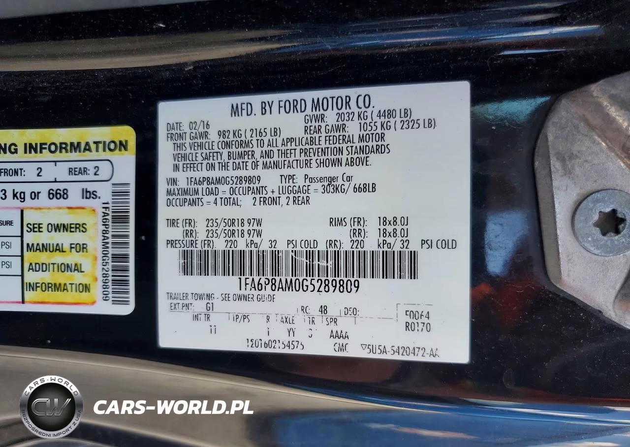 2016 Ford Mustang VIN:1FA6P8AM0G5289809 - 12