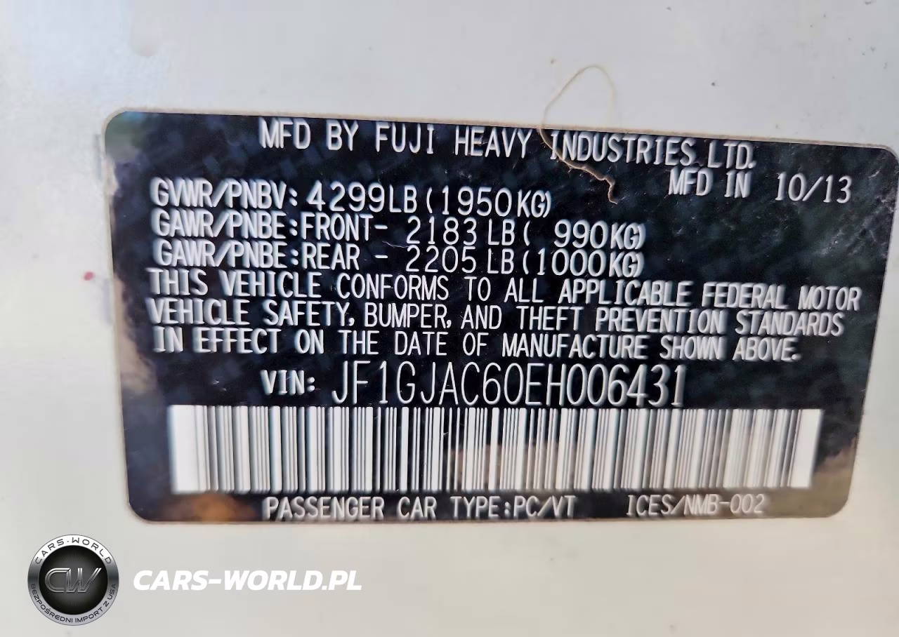 2014 Subaru Impreza Premium VIN:JF1GJAC60EH006431 - 12