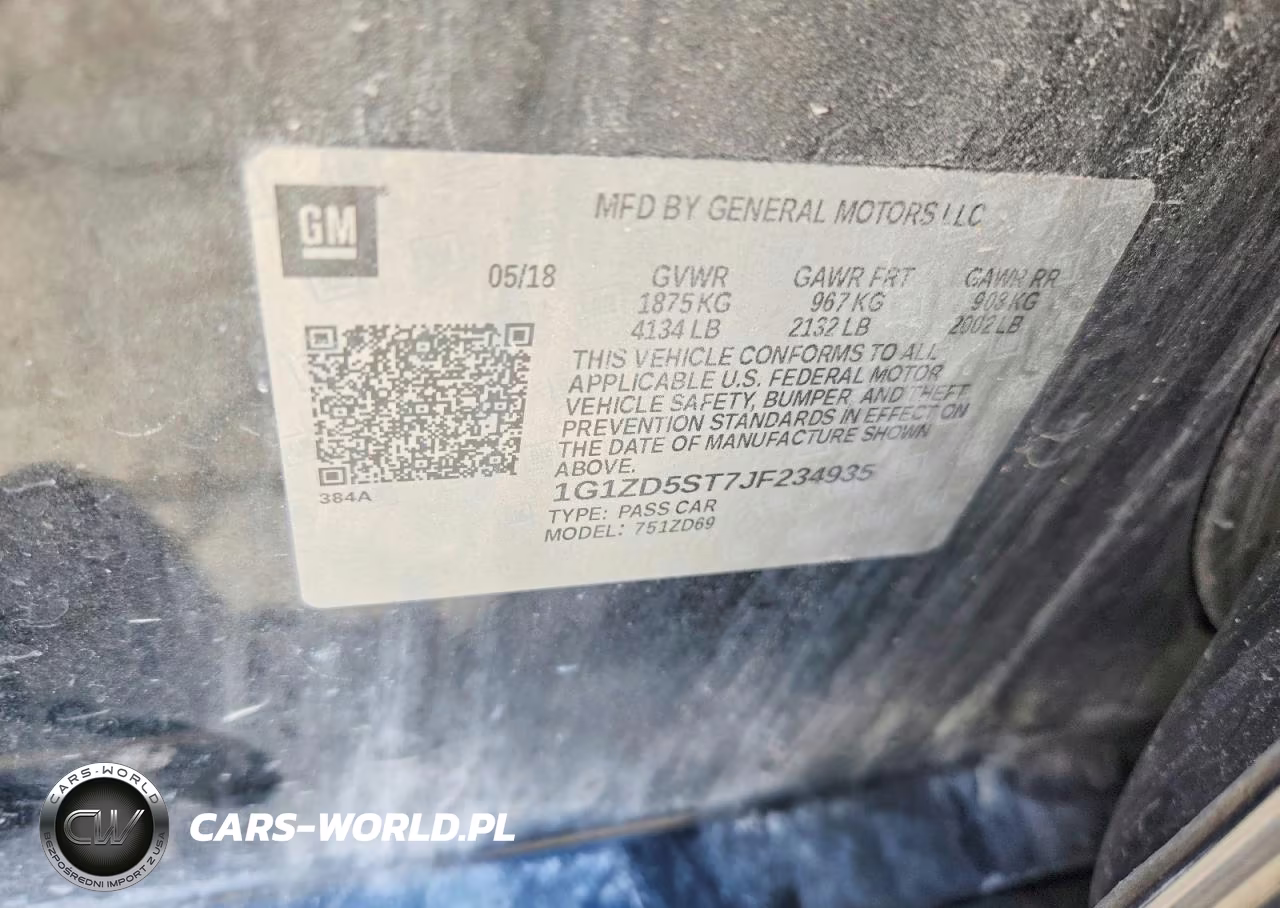 2018 Chevrolet Malibu Lt VIN:1G1ZD5ST7JF234935 - 12