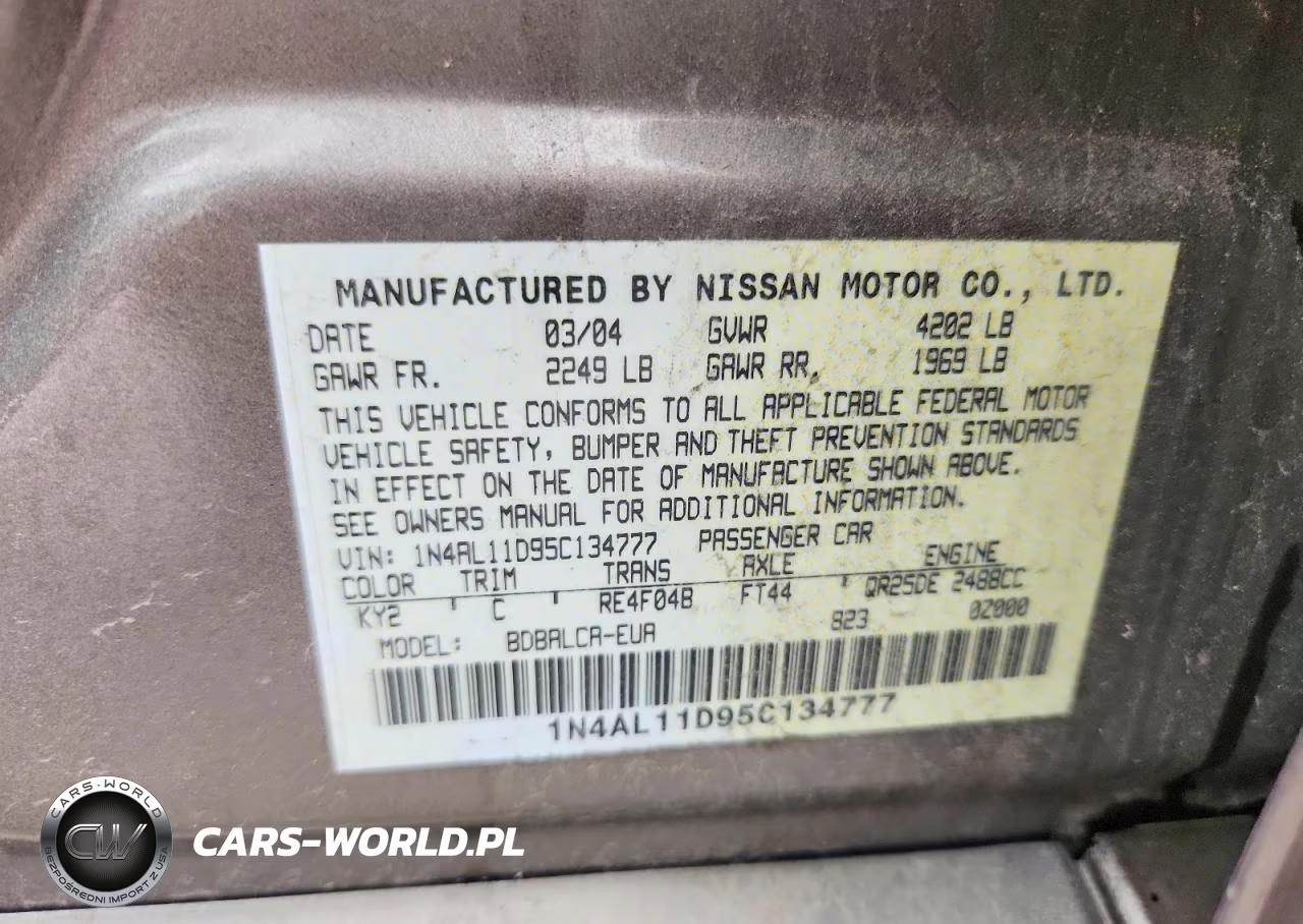 2005 Nissan Altima S-Sl VIN:1N4AL11D95C134777 - 12
