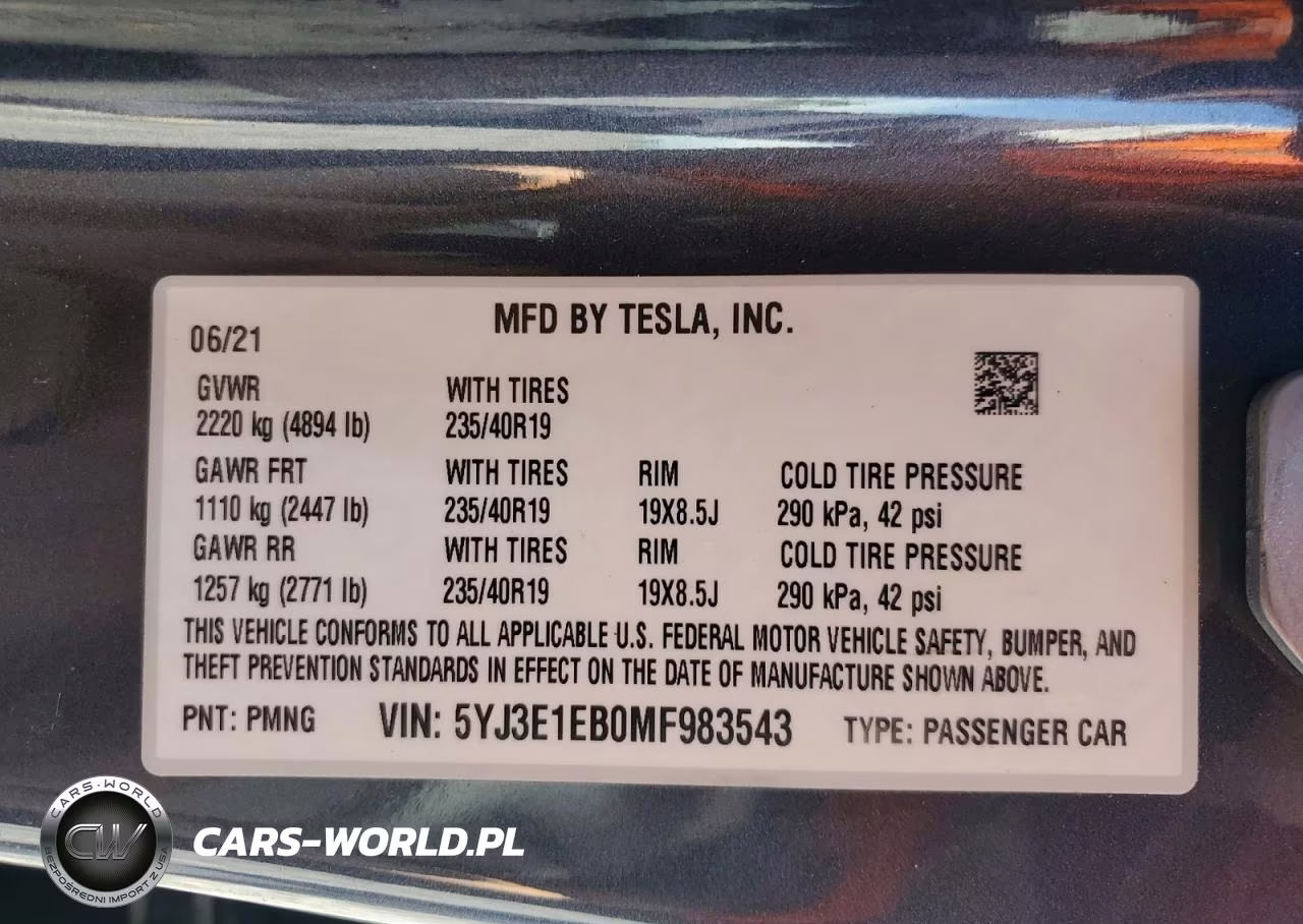 2021 Tesla Model 3 VIN:5YJ3E1EB0MF983543 - 12