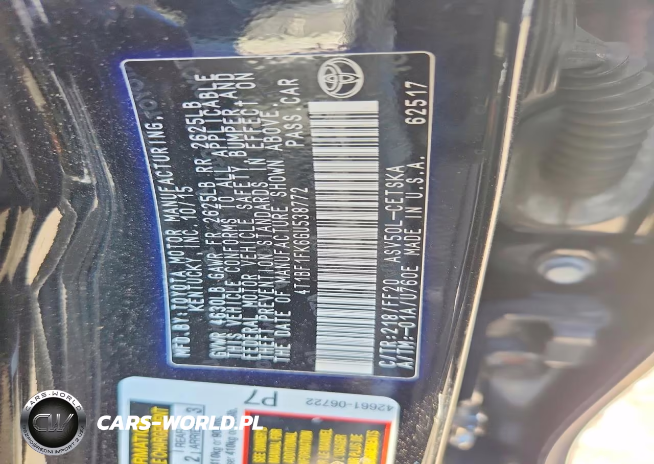 2016 Toyota Camry Se VIN:4T1BF1FK6GU538772 - 12
