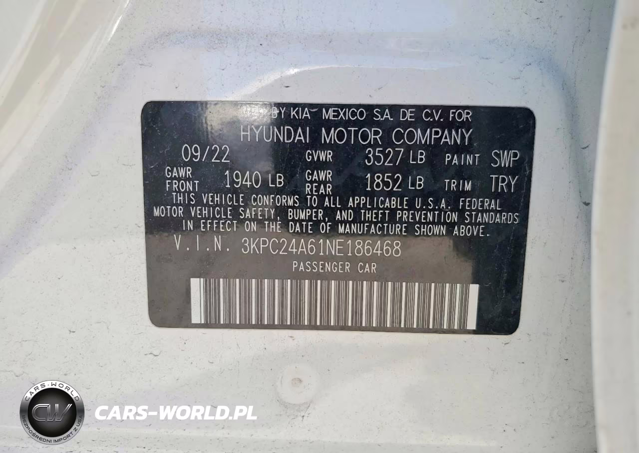 2022 Hyundai Accent Se VIN:3KPC24A61NE186468 - 12