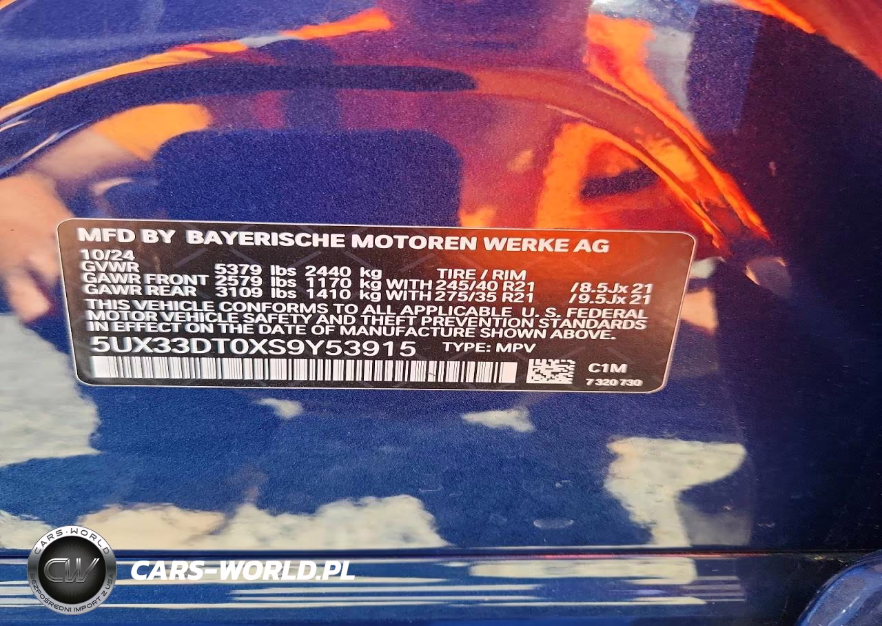 2025 BMW X4 xDrive30I VIN:5UX33DT0XS9Y53915 - 14