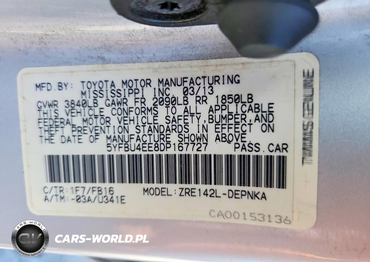 2013 Toyota Corolla Le VIN:5YFBU4EE8DP167727 - 13