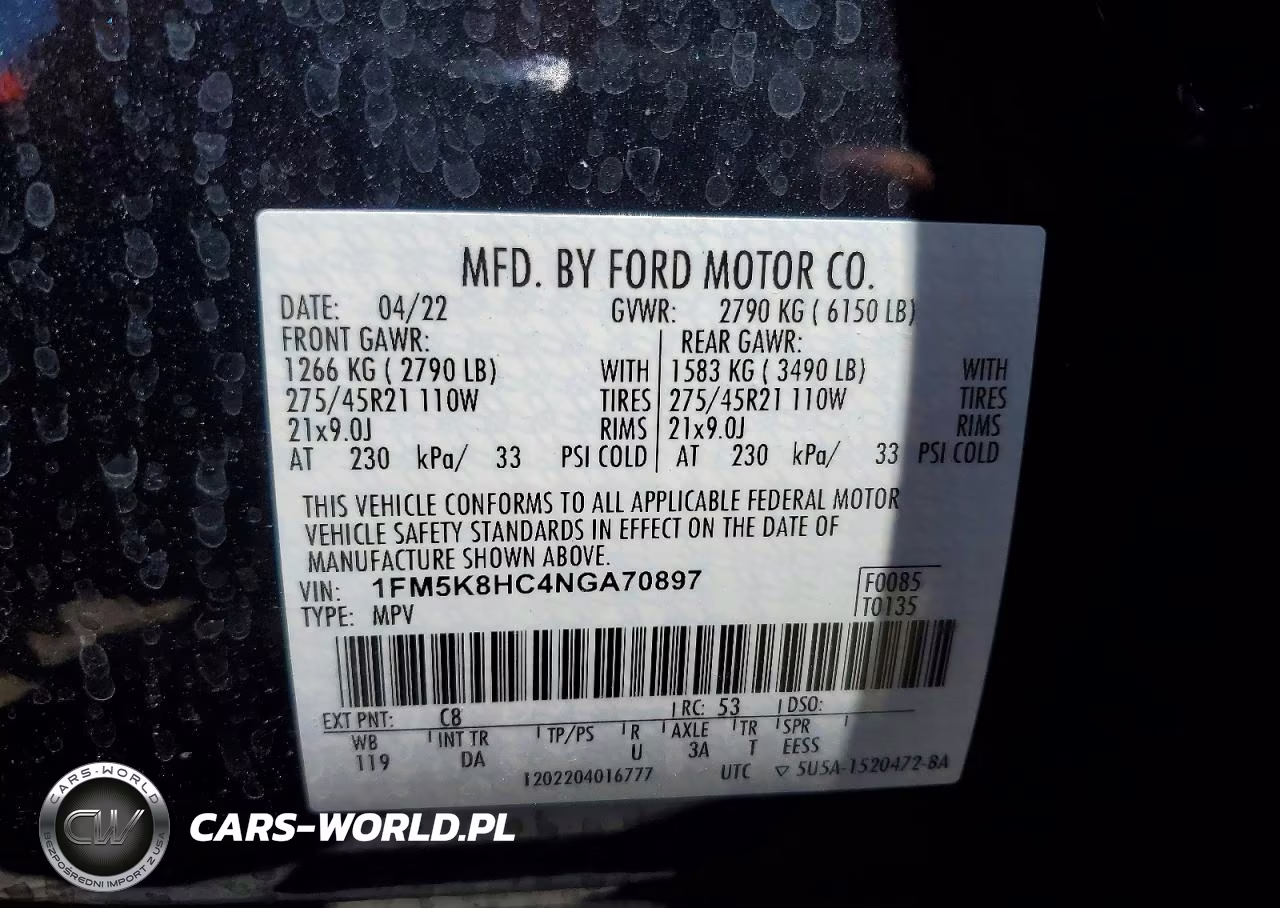 2022 Ford Explorer Platinum VIN:1FM5K8HC4NGA70897 - 13