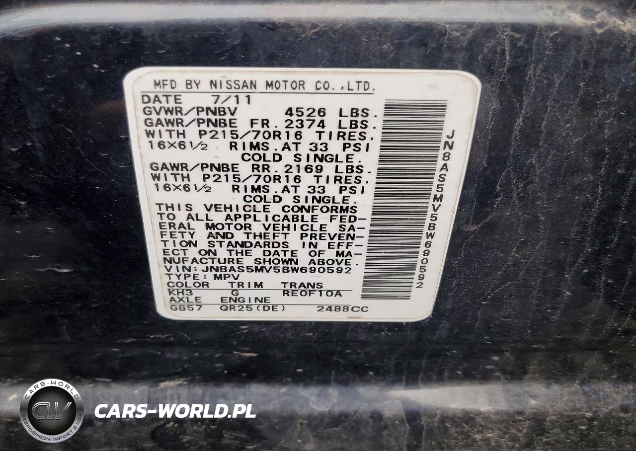 2011 Nissan Rogue S VIN:JN8AS5MV5BW690592 - 13