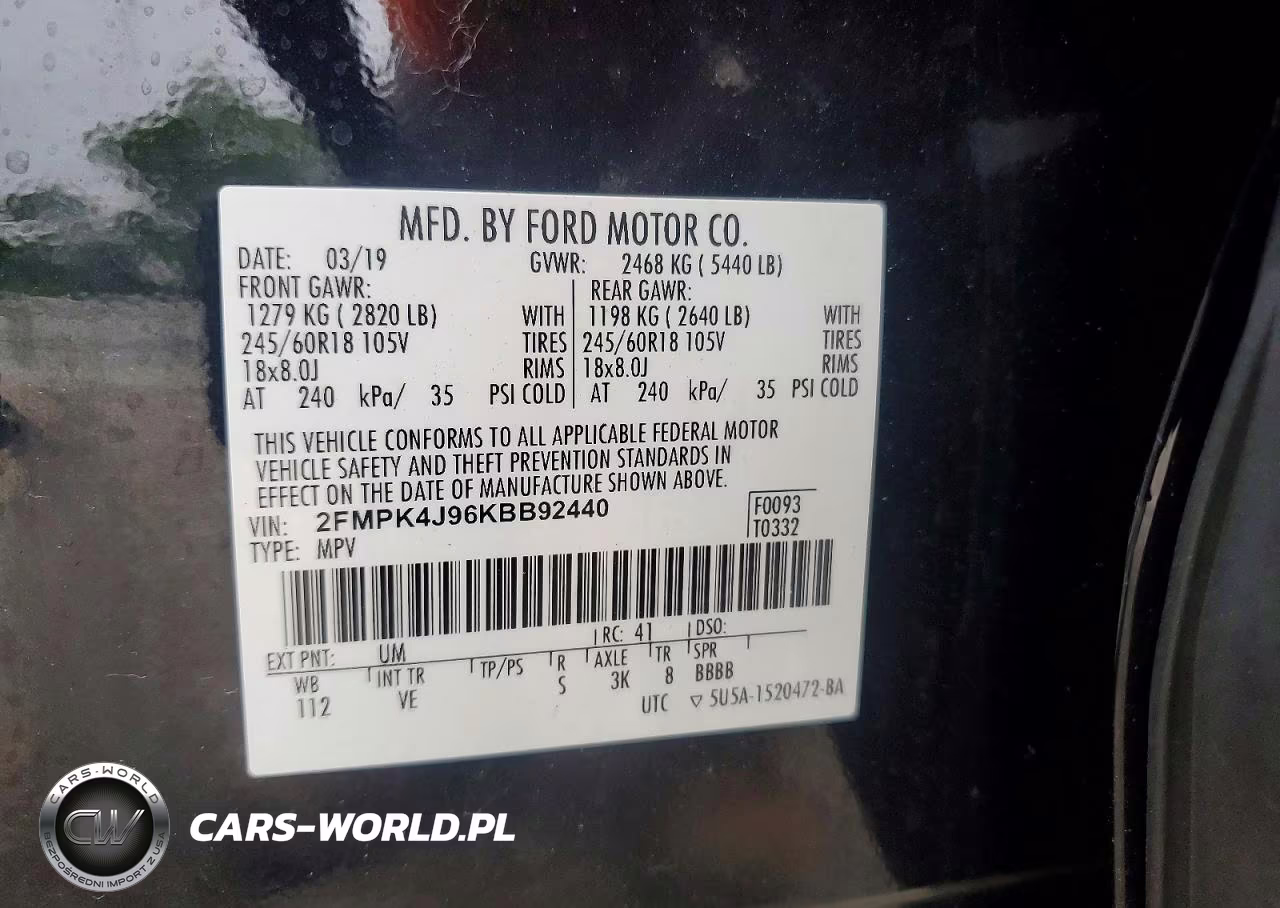 2019 Ford Edge Sel VIN:2FMPK4J96KBB92440 - 12