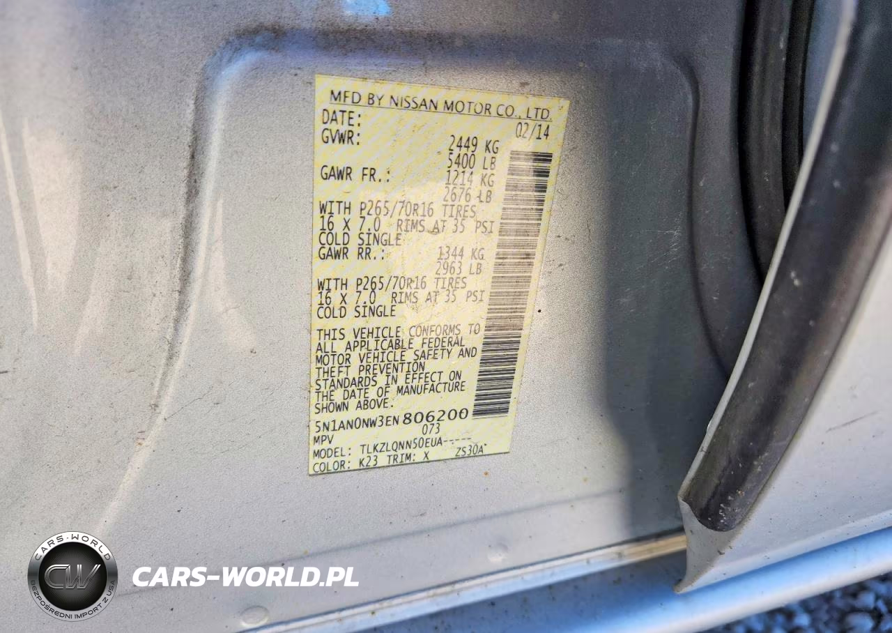 2014 Nissan Xterra X VIN:5N1AN0NW3EN806200 - 13