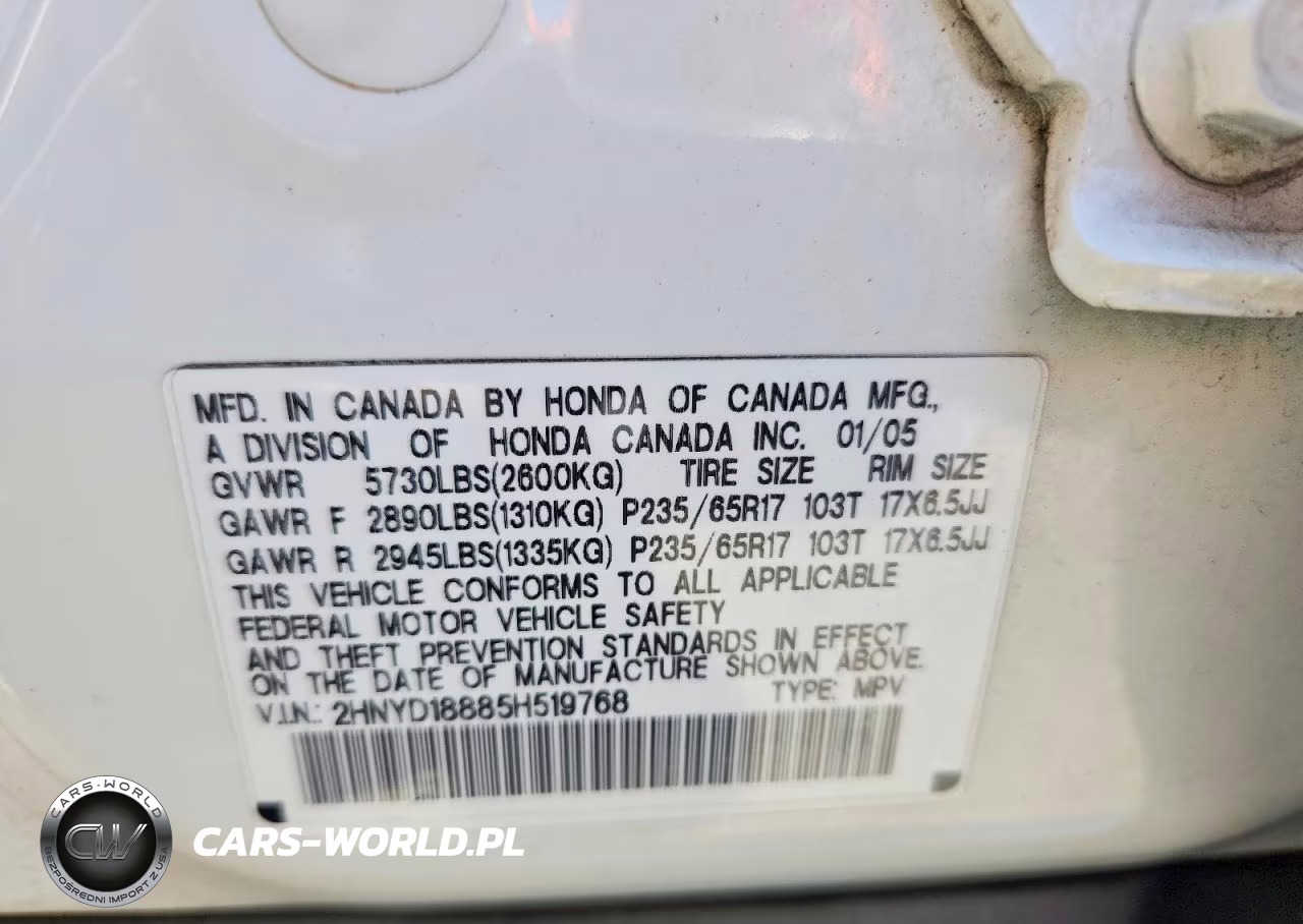 2005 Acura Mdx Touring VIN:2HNYD18885H519768 - 12