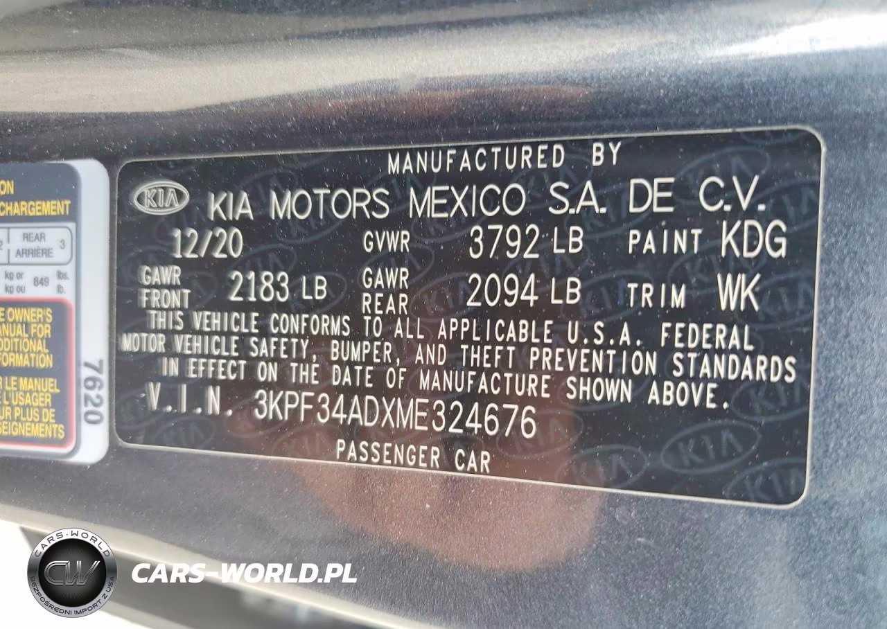 2021 Kia Forte Gt Line VIN:3KPF34ADXME324676 - 13