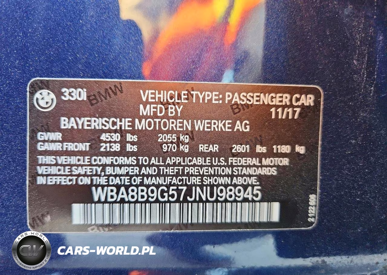 2018 BMW 330 I VIN:WBA8B9G57JNU98945 - 12