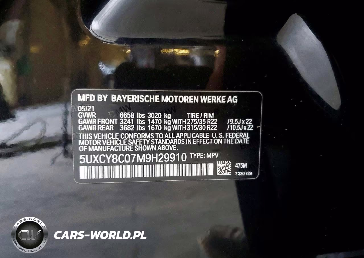2021 BMW X6 M50I VIN:5UXCY8C07M9H29910 - 13