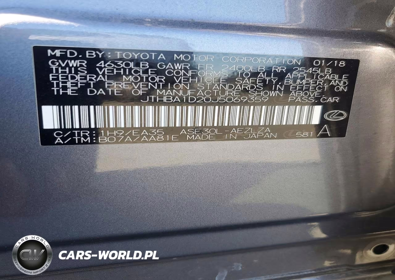 2018 Lexus Is 300 VIN:JTHBA1D20J5069359 - 13