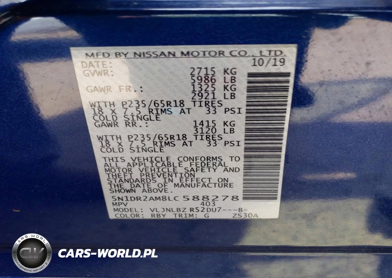 2020 Nissan Pathfinder S VIN:5N1DR2AM8LC588278 - 13