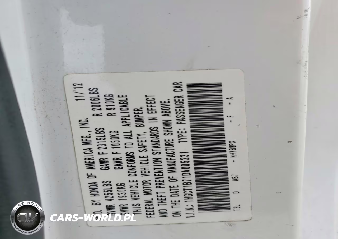 2013 Honda Accord Ex VIN:1HGCT1B71DA005231 - 12