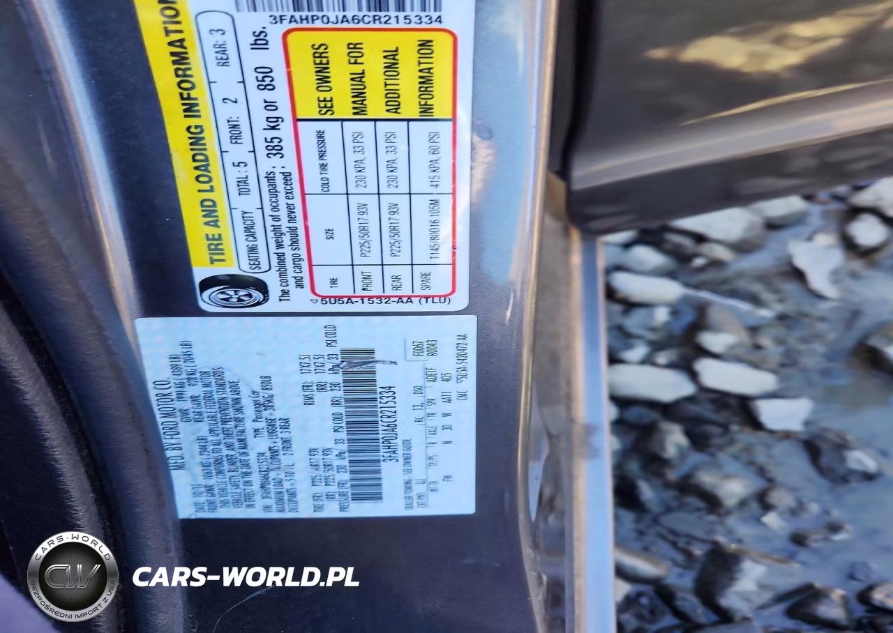 2012 Ford Fusion Sel VIN:3FAHP0JA6CR215334 - 12