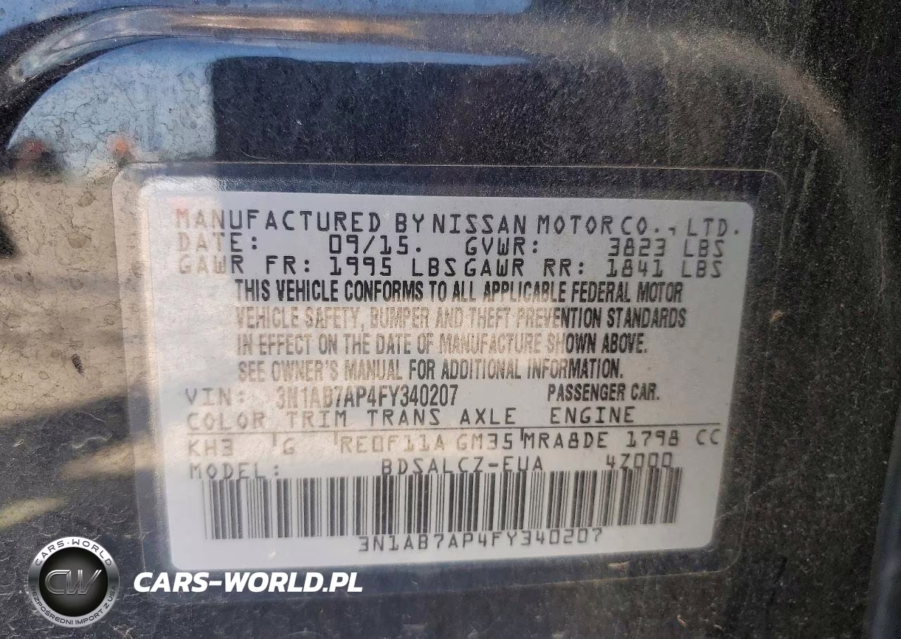 2015 Nissan Sentra S VIN:3N1AB7AP4FY340207 - 13