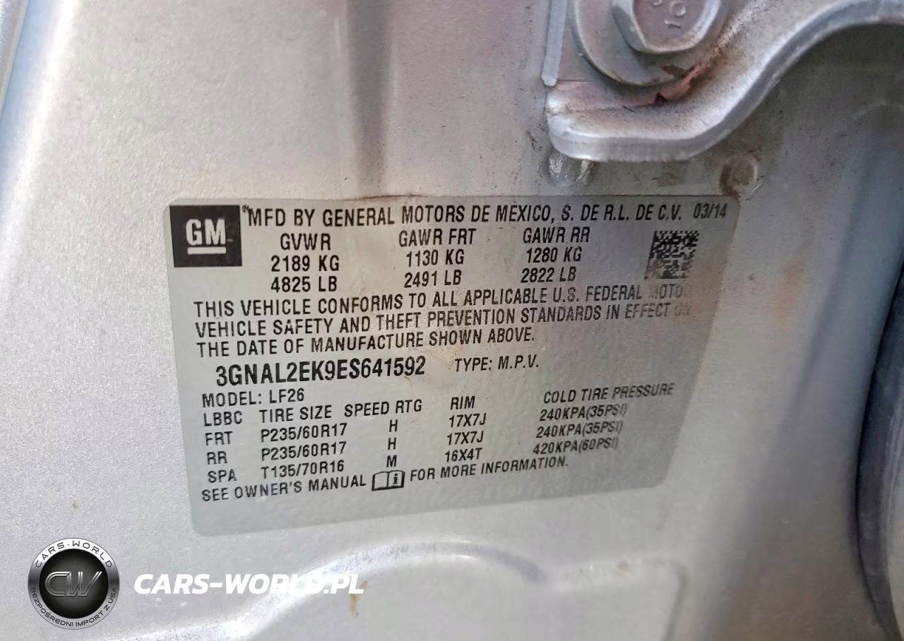 2014 Chevrolet Captiva Ls VIN:3GNAL2EK9ES641592 - 12